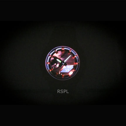 Casio G-Shock Analog-Digital Herrenuhr mit rotem Armband aus biobasiertem Harz, Quarzwerk, GA-2100RRB-4A, wasserdicht bis 200 m