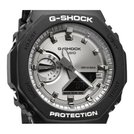 Casio G-Shock Analog Digital Schwarz und Silber Harzarmband Quarz GA-2100SB-1A 200M Herrenuhr