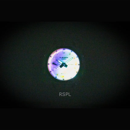 Casio G-Shock Analog-Digital Herrenuhr mit transparentem Harzarmband, mehrfarbigem Zifferblatt und Quarzwerk, GA-2100SRS-7A, wasserdicht bis 200 m