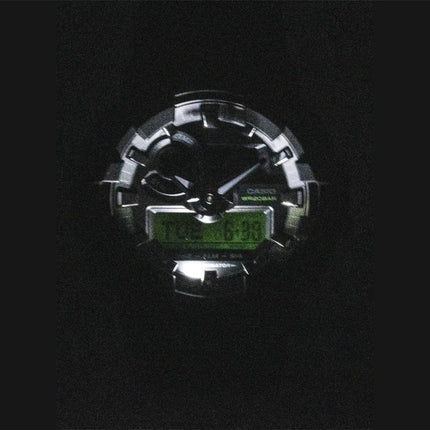 Casio G-Shock Analog-Digital Herrenuhr mit schwarzem Zifferblatt, Quarzwerk und Harzgehäuse, Modell GA-700BEG-1A, wasserdicht bis 200 m