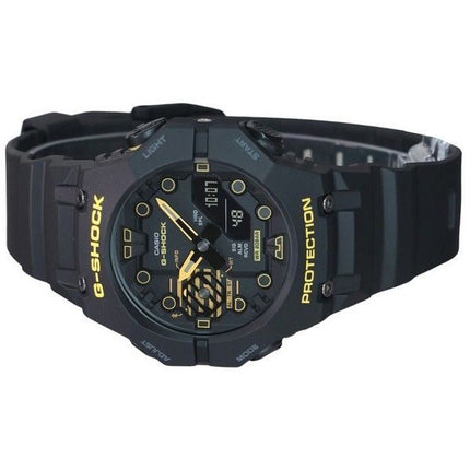 Casio G-Shock Caution Yellow Mobile Link Analog Digital Harzarmband Schwarzes Zifferblatt Quarz GA-B001CY-1A 200M Herrenuhr