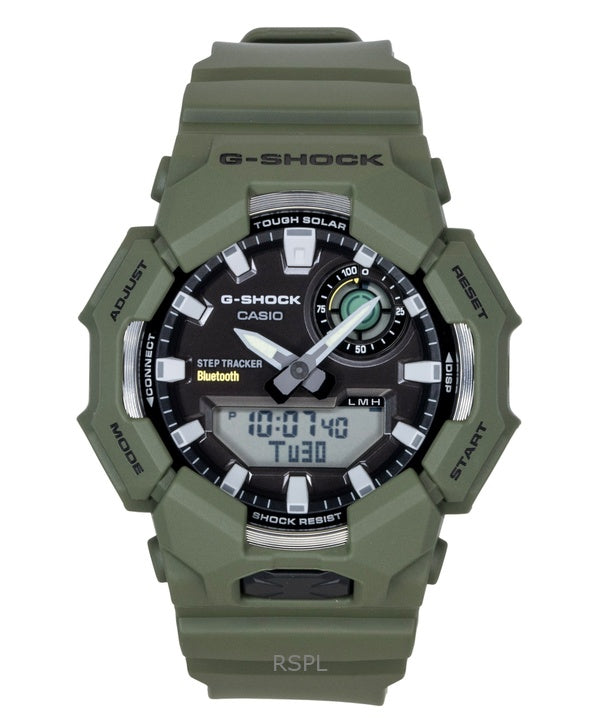 Casio G-Shock Analog-Digital-Smartphone-Link-Uhr aus biobasiertem Harz mit schwarzem Zifferblatt, Solarfunktion, GA-B010-3A, wasserdicht bis 200 m, Herrenuhr