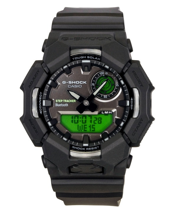 Casio G-Shock Analog-Digital-Smartphone-Link-Armband aus biobasiertem Harz, schwarzes Zifferblatt, Solarfunktion, GA-B010BEG-1A, 200 m, Herrenuhr