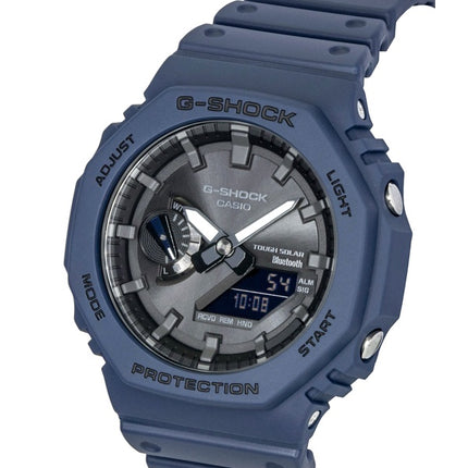 Casio G-Shock Smartphone-Uhr, analog/digital, mit Harzarmband, blauem Zifferblatt, Solarfunktion, GA-B2100-2A, wasserdicht bis 200 m, Herrenuhr