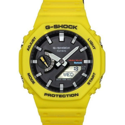 Casio G-Shock Mobile Link Analog Digital Gelbes Harzarmband Schwarzes Zifferblatt Solar GA-B2100C-9A 200M Herrenuhr
