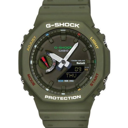 Casio G-Shock Analog Digital Smartphone Link Bluetooth Grünes Zifferblatt Solar GA-B2100FC-3A 200M Herrenuhr