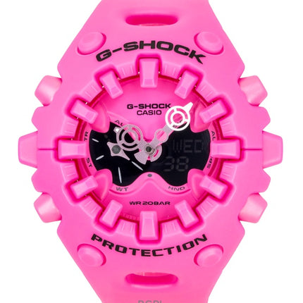 Casio G-Shock Analog-Digital  Damen mit rosafarbenem Harzarmband, rosafarbenem Zifferblatt, Quarzwerk, GA-V01-4A, wasserdicht bis 200 m