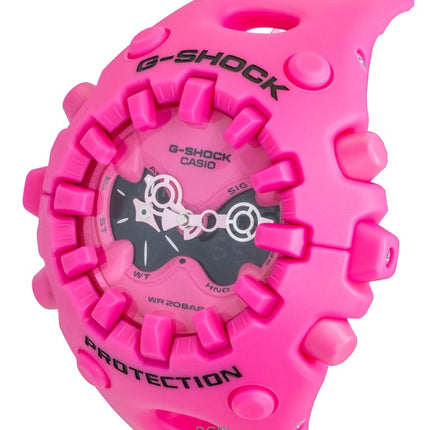 Casio G-Shock Analog-Digital  Damen mit rosafarbenem Harzarmband, rosafarbenem Zifferblatt, Quarzwerk, GA-V01-4A, wasserdicht bis 200 m