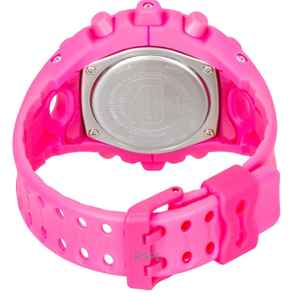 Casio G-Shock Analog-Digital  Damen mit rosafarbenem Harzarmband, rosafarbenem Zifferblatt, Quarzwerk, GA-V01-4A, wasserdicht bis 200 m