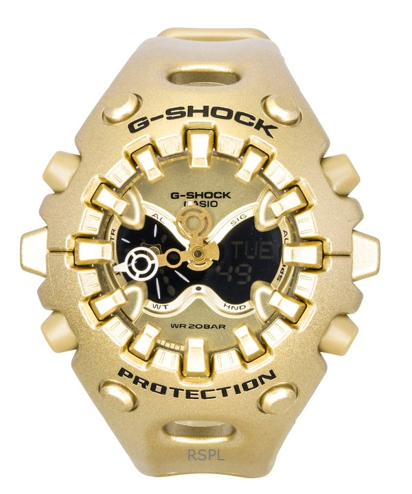 Casio G-Shock Analog-Digital-Uhr mit Harzarmband, goldenem Zifferblatt, Quarzwerk, GA-V01A-9A, wasserdicht bis 200 m, Unisex-Uhr