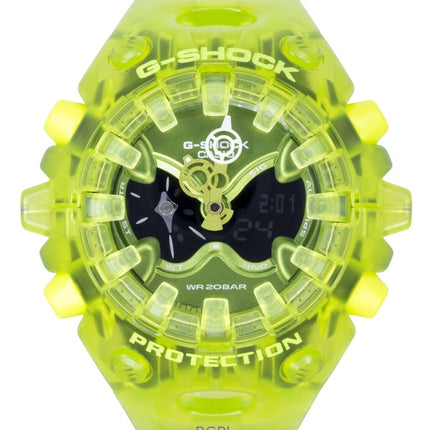 Casio G-Shock Herrenuhr mit Harzarmband, analog/digital, grünem Zifferblatt, Quarzwerk, GA-V01SKE-3A, wasserdicht bis 200 m