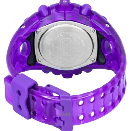 Casio G-Shock Herrenuhr mit Harzarmband, analog-digitalem Uhrwerk, lila Zifferblatt, Quarzwerk, GA-V01SKE-6A, wasserdicht bis 200 m