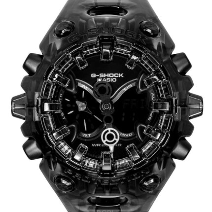 Casio G-Shock Herrenuhr mit Harzarmband, analog-digitalem Uhrwerk, schwarzem Zifferblatt, Quarzwerk, GA-V01SKE-8A, wasserdicht bis 200 m