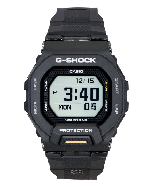 Casio G-Shock G-Squad Digitaluhr mit Smartphone-Anschluss, schwarzem Harzarmband, Quarzwerk, GBD-200-1A1, 200 m wasserdicht, Herrenuhr