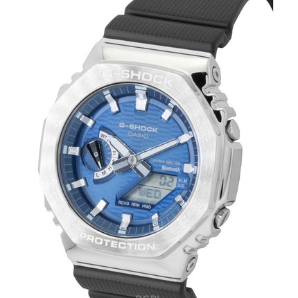 Casio G-Shock G-Steel Herrenuhr mit biobasiertem Harzarmband, analog-digitalem Zifferblatt, blauem Zifferblatt und Solarfunktion, wasserdicht bis 200 m