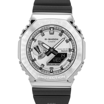 Casio G-Shock G-Steel Herrenuhr mit Armband aus biobasiertem Harz, analog-digitalem Zifferblatt, grauem Zifferblatt und Solarfunktion, wasserdicht bis 200 m