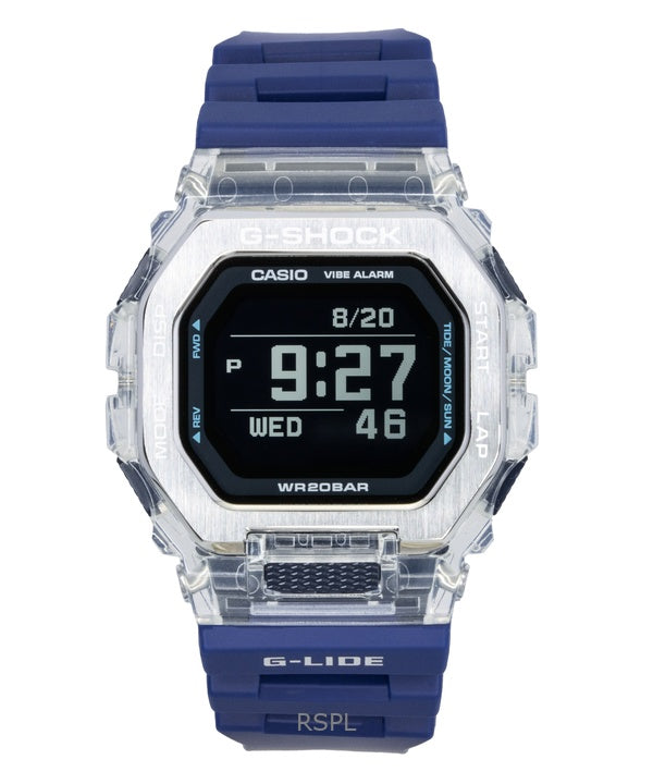Casio G-Shock G-Lide Digital Smartphone Link Blaues Harzarmband Quarz GBX-100S-2 200M Unisex-Uhr
