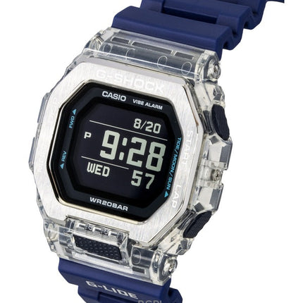 Casio G-Shock G-Lide Digital Smartphone Link Blaues Harzarmband Quarz GBX-100S-2 200M Unisex-Uhr