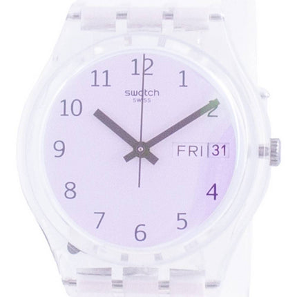 Swatch Ultrarose Weißes Zifferblatt Silikonarmband Quarz GE714 Herrenuhr