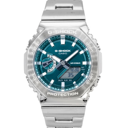 Casio G-Shock G-Steel Analog Digital Edelstahl Grünes Zifferblatt Quarz GM-2110D-3A1 200M Herrenuhr