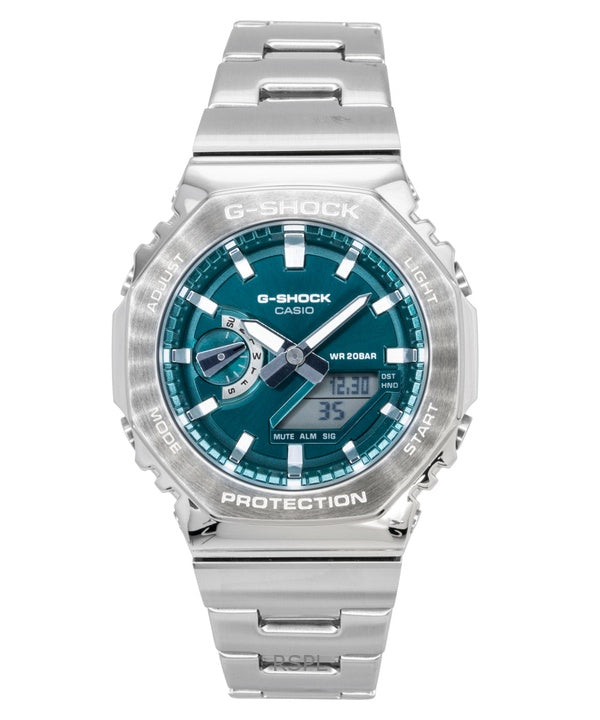 Casio G-Shock G-Steel Analog Digital Edelstahl Grünes Zifferblatt Quarz GM-2110D-3A1 200M Herrenuhr