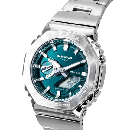 Casio G-Shock G-Steel Analog Digital Edelstahl Grünes Zifferblatt Quarz GM-2110D-3A1 200M Herrenuhr