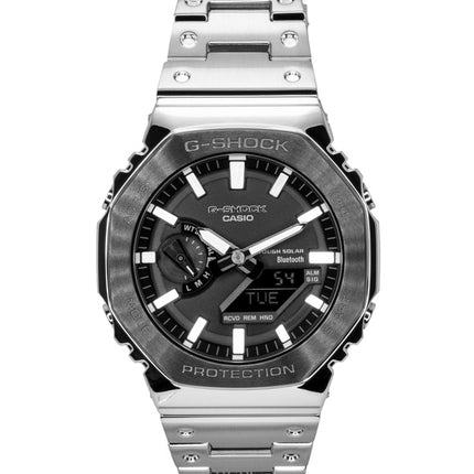 Casio G-Shock Analog-Digital-Herrenuhr aus Vollmetall mit Smartphone-Funktion, schwarzem Zifferblatt und Solarfunktion, GM-B2100BT-1A, wasserdicht bis 200 m