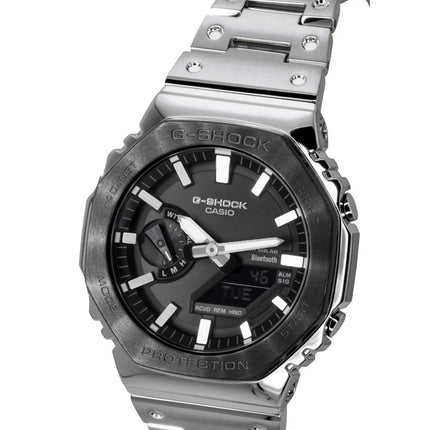 Casio G-Shock Analog-Digital-Herrenuhr aus Vollmetall mit Smartphone-Funktion, schwarzem Zifferblatt und Solarfunktion, GM-B2100BT-1A, wasserdicht bis 200 m