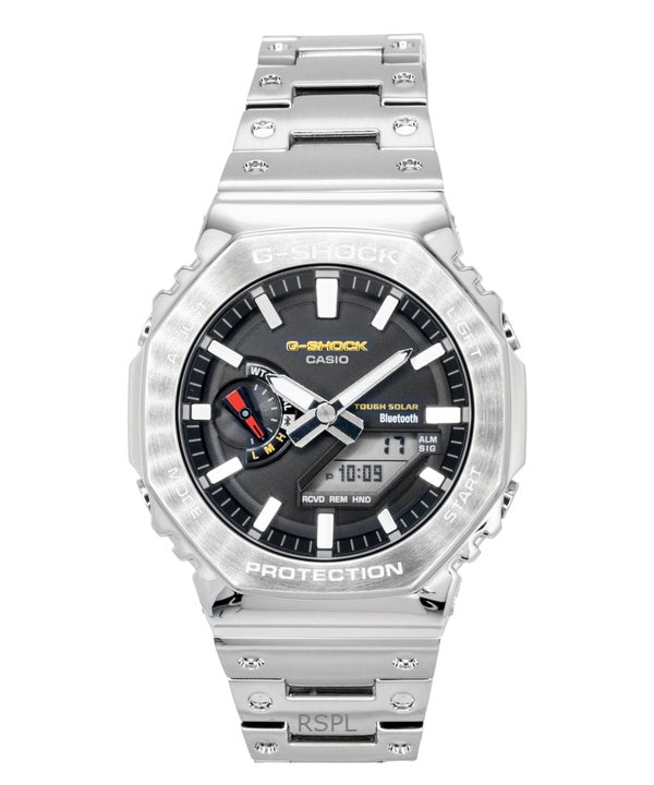 Casio G-Shock Vollmetall Analog Digital Smartphone Link Edelstahl Schwarzes Zifferblatt Solar GM-B2100SD-1C 200M Herrenuhr