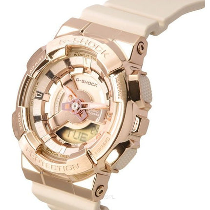 Casio G-Shock Analog-Digital-Harzarmband Roségoldfarbener Quarz GM-S110PG-4A 200 Damenuhr