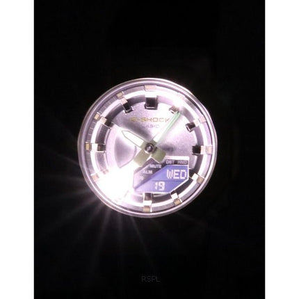 Casio G-Shock Metallverkleidetes analoges digitales Harzarmband silbernes Zifferblatt Quarz GM-S2100BC-1A 200M Damenuhr