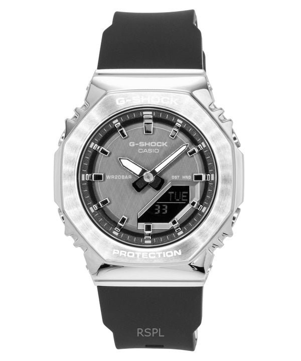 Casio G-Shock Analog-Digital Damenuhr aus biobasiertem Harz mit schwarzem Zifferblatt, Quarzwerk, GM-S2110-1A1, wasserdicht bis 200 m