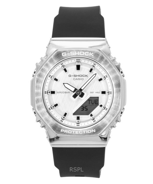 Casio G-Shock Analog-Digital Damenuhr aus biobasiertem Harz mit silbernem Zifferblatt, Quarzwerk, GM-S2110-1A7, wasserdicht bis 200 m