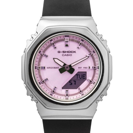 Casio G-Shock Analog-Digital-Damenuhr mit rosa Zifferblatt, Kunstharzarmband, Quarzwerk, GM-S2110SR-1A, wasserdicht bis 200 m