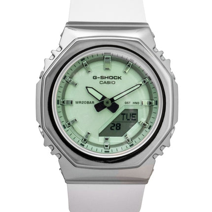 Casio G-Shock Analog-Digital Damenuhr mit grünem Zifferblatt, Kunstharzarmband, Quarzwerk, GM-S2110SR-7A, wasserdicht bis 200 m