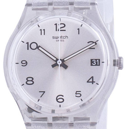 Swatch Silverblush Silber Zifferblatt Silikonarmband Quarz GM416C Herrenuhr
