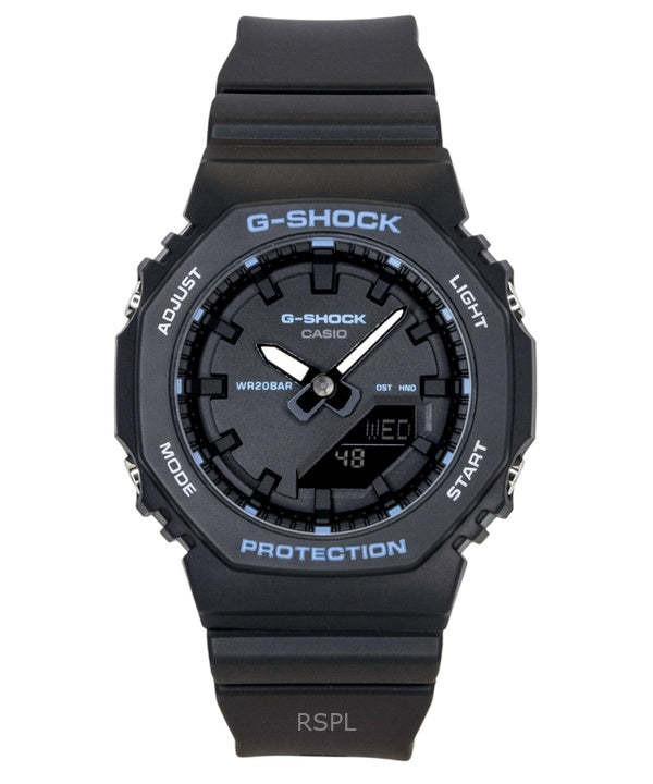 Casio G-Shock Analog-Digital Damenuhr mit biobasiertem Harzarmband, schwarzem Zifferblatt, Quarzwerk, GMA-P2100BA-1A, wasserdicht bis 200 m