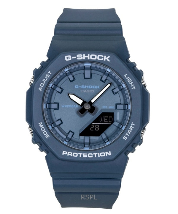 Casio G-Shock Analog-Digital Damenuhr mit biobasiertem Harzarmband, blauem Zifferblatt, Quarzwerk, GMA-P2100BA-2A, wasserdicht bis 200 m