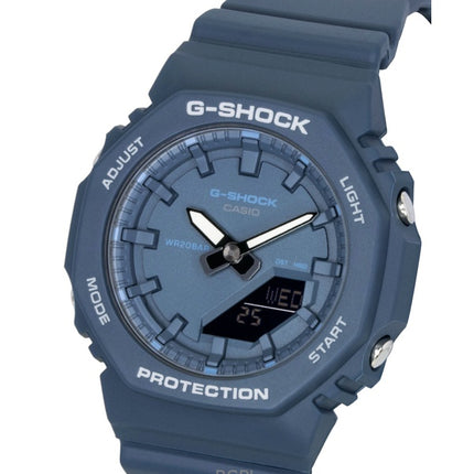 Casio G-Shock Analog-Digital Damenuhr mit biobasiertem Harzarmband, blauem Zifferblatt, Quarzwerk, GMA-P2100BA-2A, wasserdicht bis 200 m