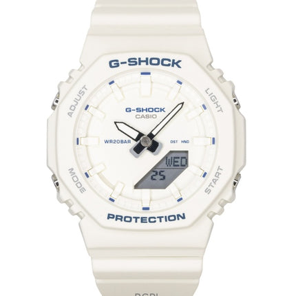 Casio G-Shock Analog-Digital Damenuhr mit biobasiertem Harzarmband, elfenbeinfarbenem Zifferblatt, Quarzwerk, GMA-P2100BA-7A, wasserdicht bis 200 m