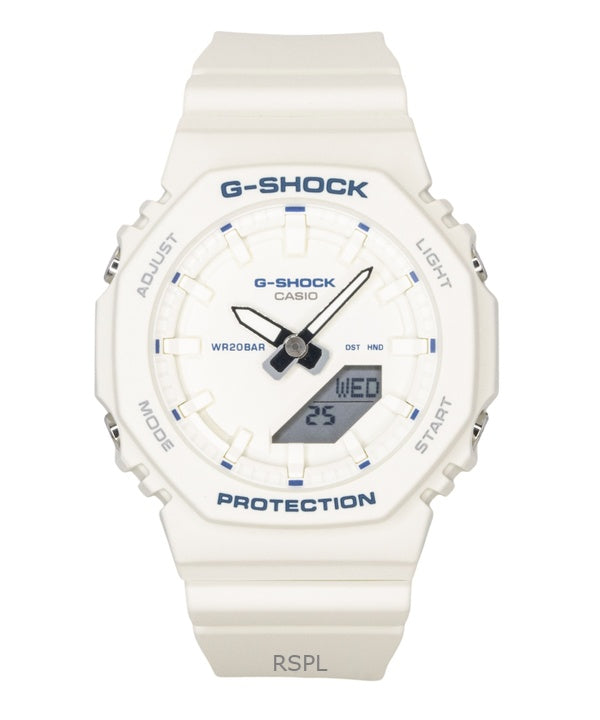 Casio G-Shock Analog-Digital Damenuhr mit biobasiertem Harzarmband, elfenbeinfarbenem Zifferblatt, Quarzwerk, GMA-P2100BA-7A, wasserdicht bis 200 m