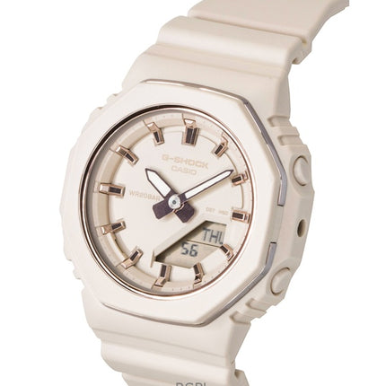 Casio G-Shock Analog-Digital Damenuhr mit Armband aus biobasiertem Harz, beigem Zifferblatt, Quarzwerk, GMA-P2110-4A, wasserdicht bis 200 m