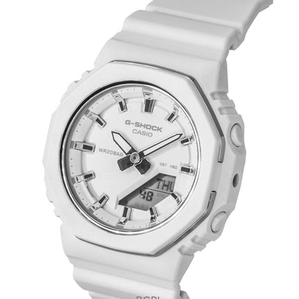 Casio G-Shock Analog-Digital Damenuhr mit biobasiertem Harzarmband, weißem Zifferblatt, Quarzwerk, GMA-P2110-7A, wasserdicht bis 200 m