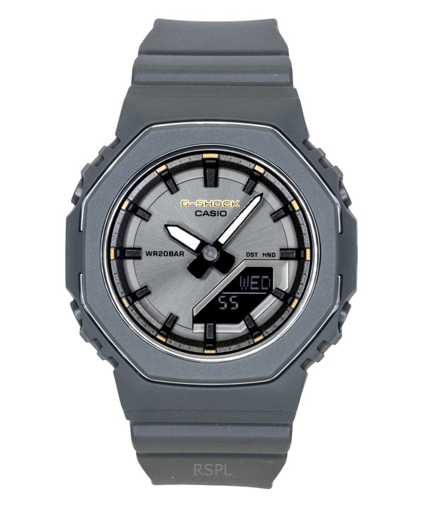 Casio G-Shock Analog-Digital Damenuhr mit biobasiertem Harzarmband, grauem Zifferblatt, Quarzwerk, GMA-P2126W-8A, wasserdicht bis 200 m