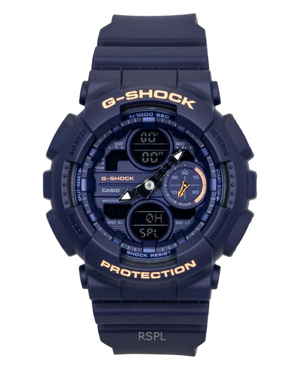 Casio G-Shock Analog-Digital-Damenuhr aus biobasiertem Harz mit blauem Zifferblatt, Quarzwerk, GMA-S140-2A2, wasserdicht bis 200 m