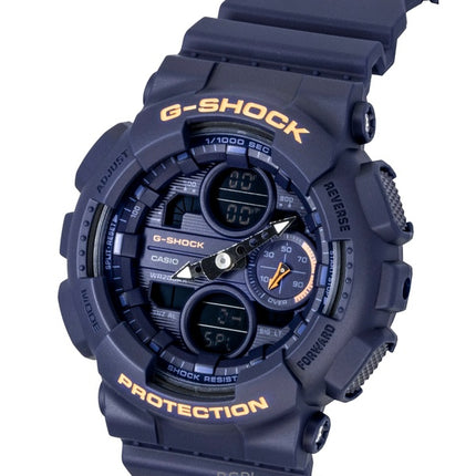 Casio G-Shock Analog-Digital-Damenuhr aus biobasiertem Harz mit blauem Zifferblatt, Quarzwerk, GMA-S140-2A2, wasserdicht bis 200 m