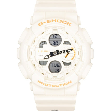 Casio G-Shock Analog-Digital-Damenuhr mit cremefarbenem Zifferblatt aus biobasiertem Harz, Quarzwerk, Modell GMA-S140-7A, wasserdicht bis 200 m