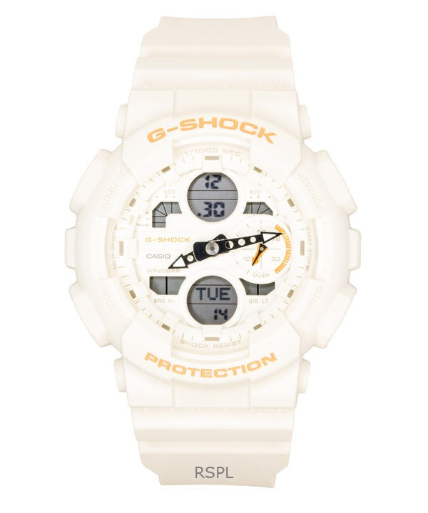 Casio G-Shock Analog-Digital-Damenuhr mit cremefarbenem Zifferblatt aus biobasiertem Harz, Quarzwerk, Modell GMA-S140-7A, wasserdicht bis 200 m
