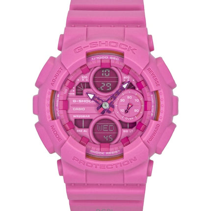 Casio G-Shock Pink Ribbon Damenuhr mit Armband aus biobasiertem Harz, analog/digital, rosa Zifferblatt, Quarzwerk, GMA-S145PK-4A, wasserdicht bis 200 m