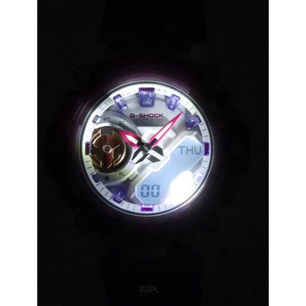 Generalüberholte Casio G-Shock Damenuhr, analog/digital, mit durchscheinendem Harzarmband, Quarzwerk, Modell GMA-S2200PE-6A, wasserdicht bis 200 m